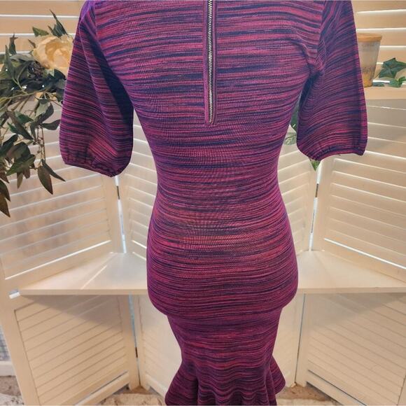 MILLY NEW MARLED PURPLE CASUAL SWEATER DRESS SIZE P - Picture 6 of 8